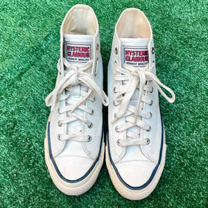 RARE VINTAGE HYSTERIC GLAMOUR WHITE LEATHER HIGHTOP SNEAKERS